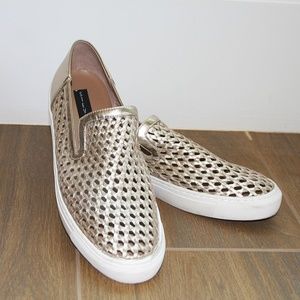 Steve Madden Gold Mesh Sneakers